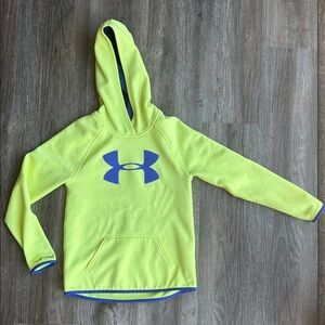 Under Armour Kids Neon Yellow Hoodie with Blue Logo